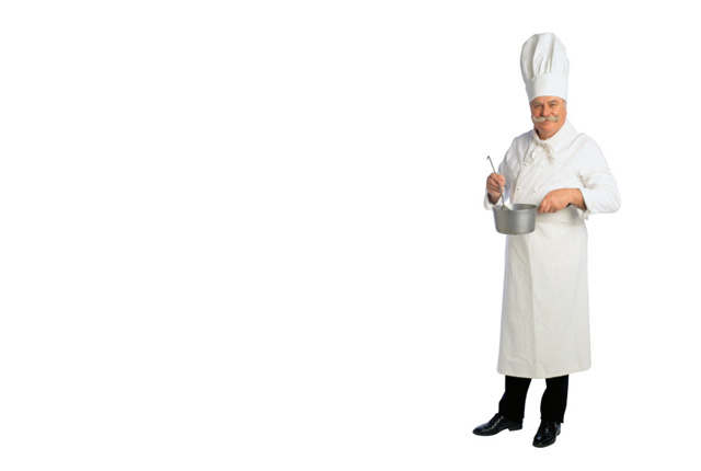 Chef with pot