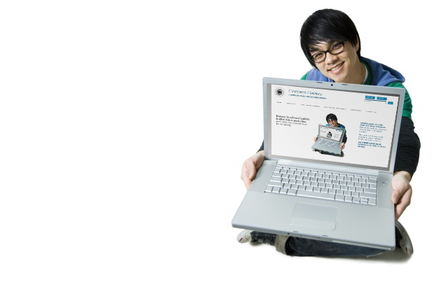 Young man with laptop in laptop