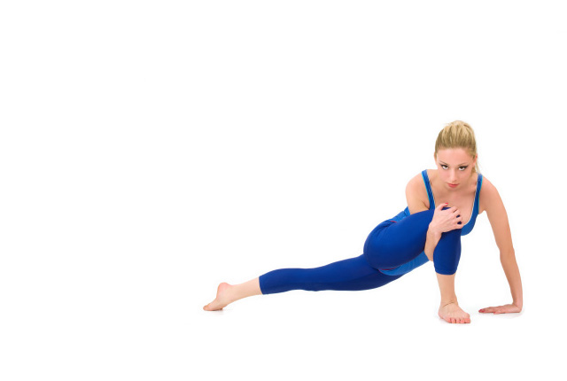 Young woman stretching