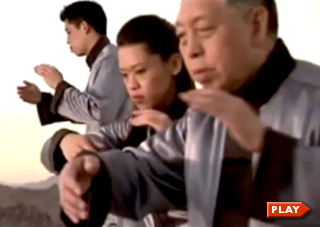 William, Tiffany, and Max Chen Two doing Tai Chi form
