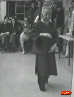 Cheng Man Ching showing Yang short Tai Chi form to class