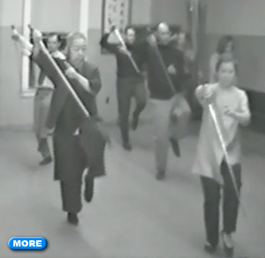 Cheng Man-Ching doing Sword Form with his class