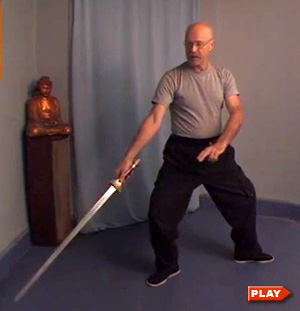 Ken Van Sickle showing detail of Tai Chi Sword Form