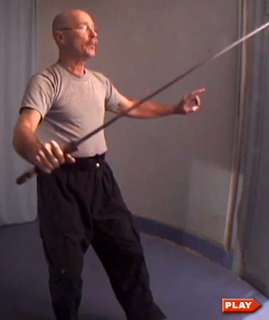 Ken Van Sickle showing detail of Tai Chi Sword Form