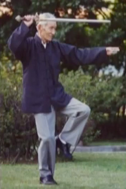 Dr. Tao doing Tai Chi Sword Form