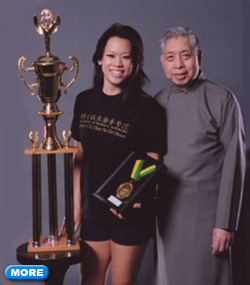 Tiffany and William Chen with trophy