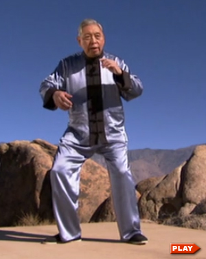 William Chen showing a move in the Tai Chi Form