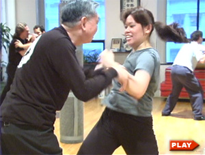 William Chen pushing hands with Tiffany Chen