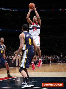 Andre Miller jump shot - ready to release ball