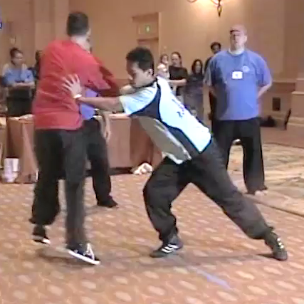 Tuishou Chen pushing opponent into the air